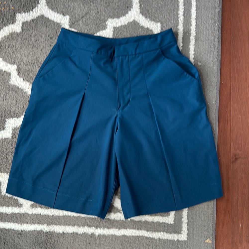 Lululemon Athletica Blue Flat Front Shorts